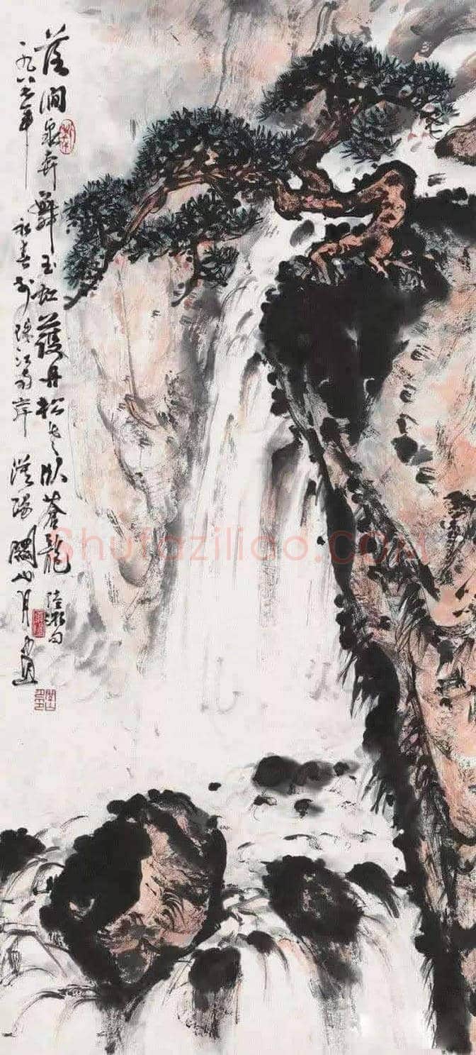 关山月画笔下的瀑布，太壮观啦！ | 书画科普