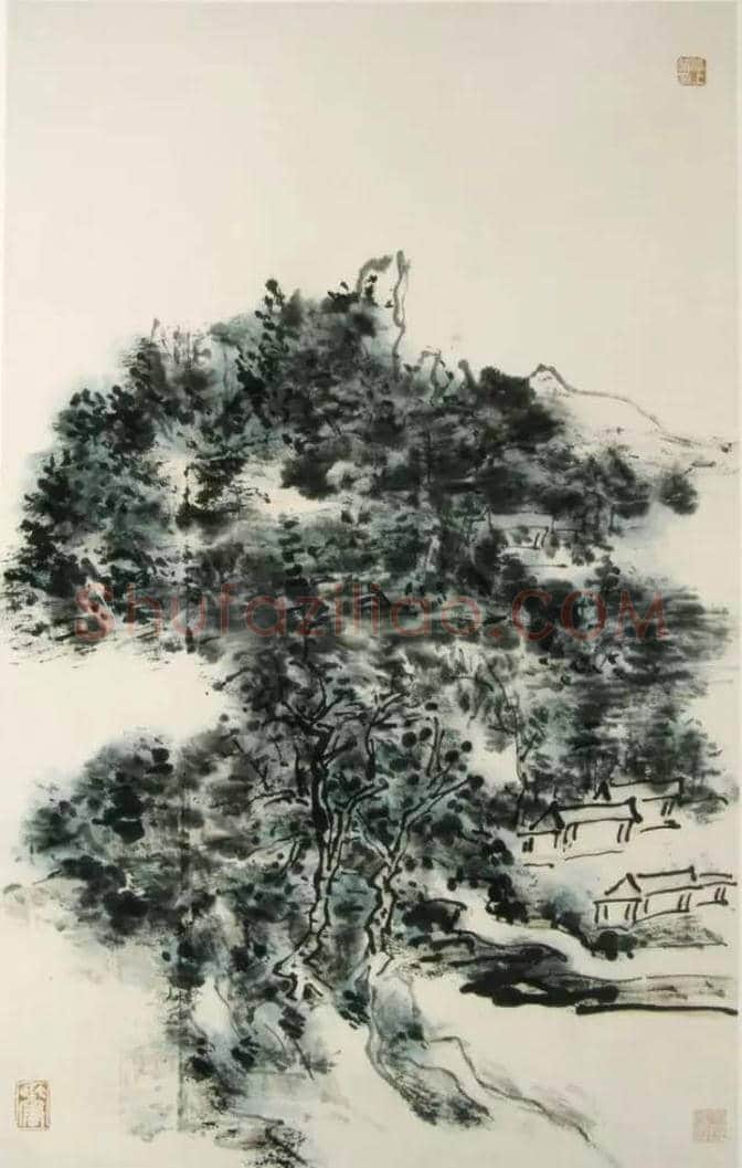 黄宾虹绘画技法丨对积墨表现技法的极致追求 | 书画文摘