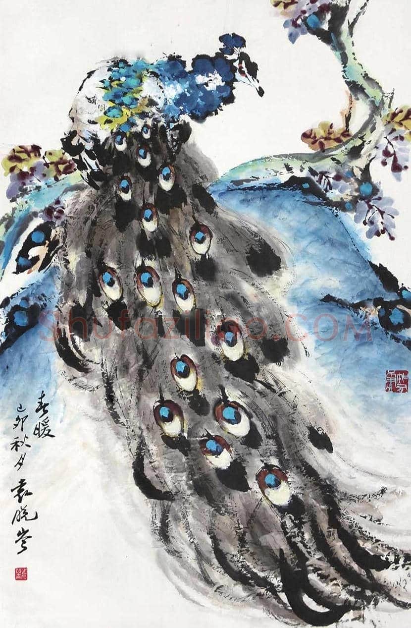 袁晓岑孔雀作品欣赏 | 书画百科