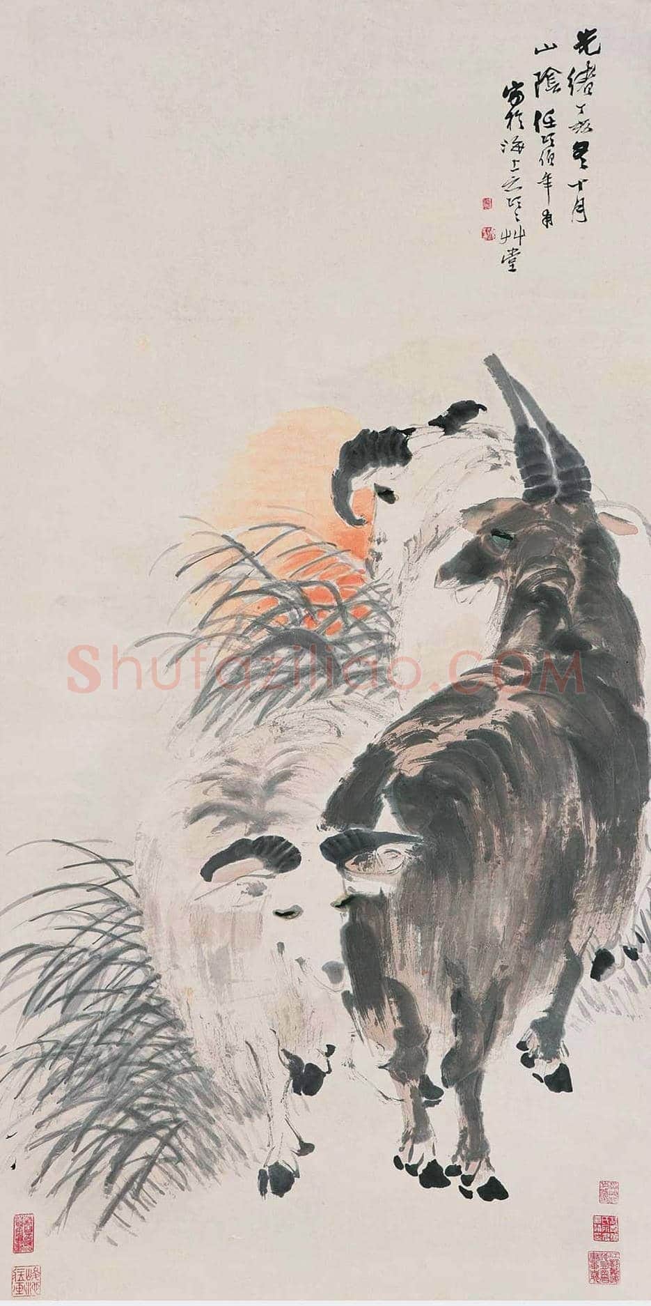 任伯年《三羊开泰》 图赏 | 传世国画赏析