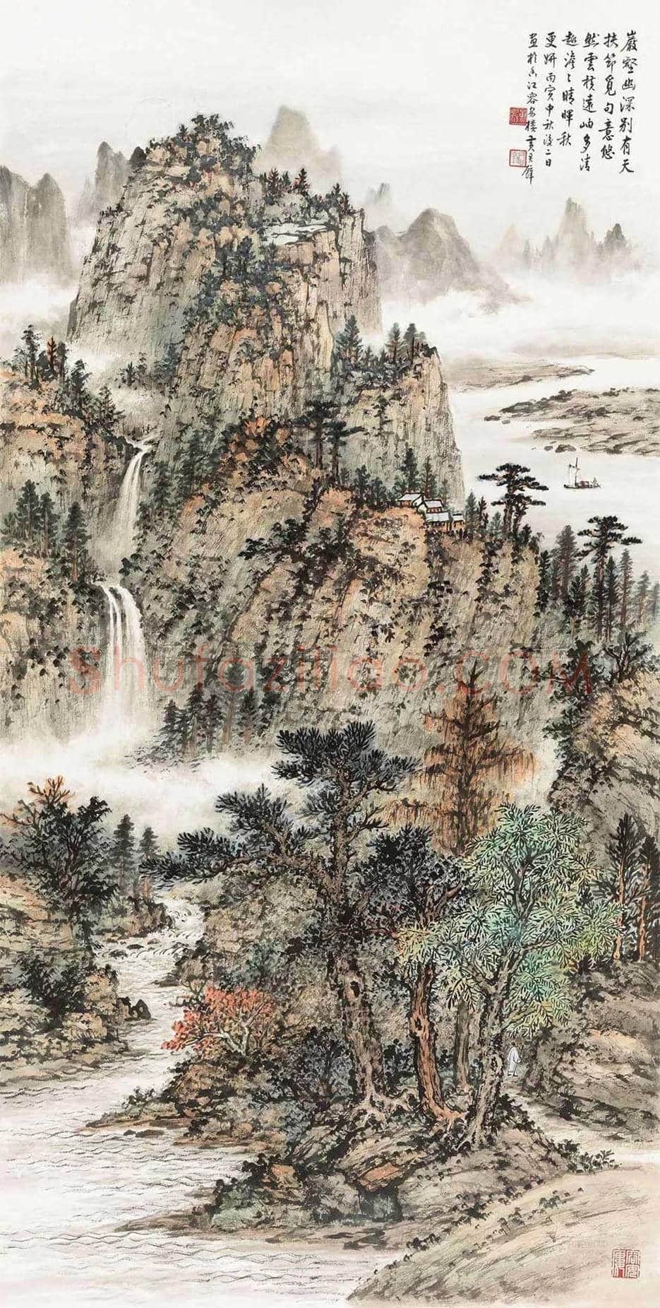 黄君璧《岩壑秋深图》 欣赏 | 书画科普