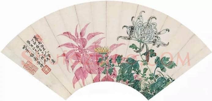 梅兰芳花鸟扇面欣赏,清丽秀雅! | 书画百科