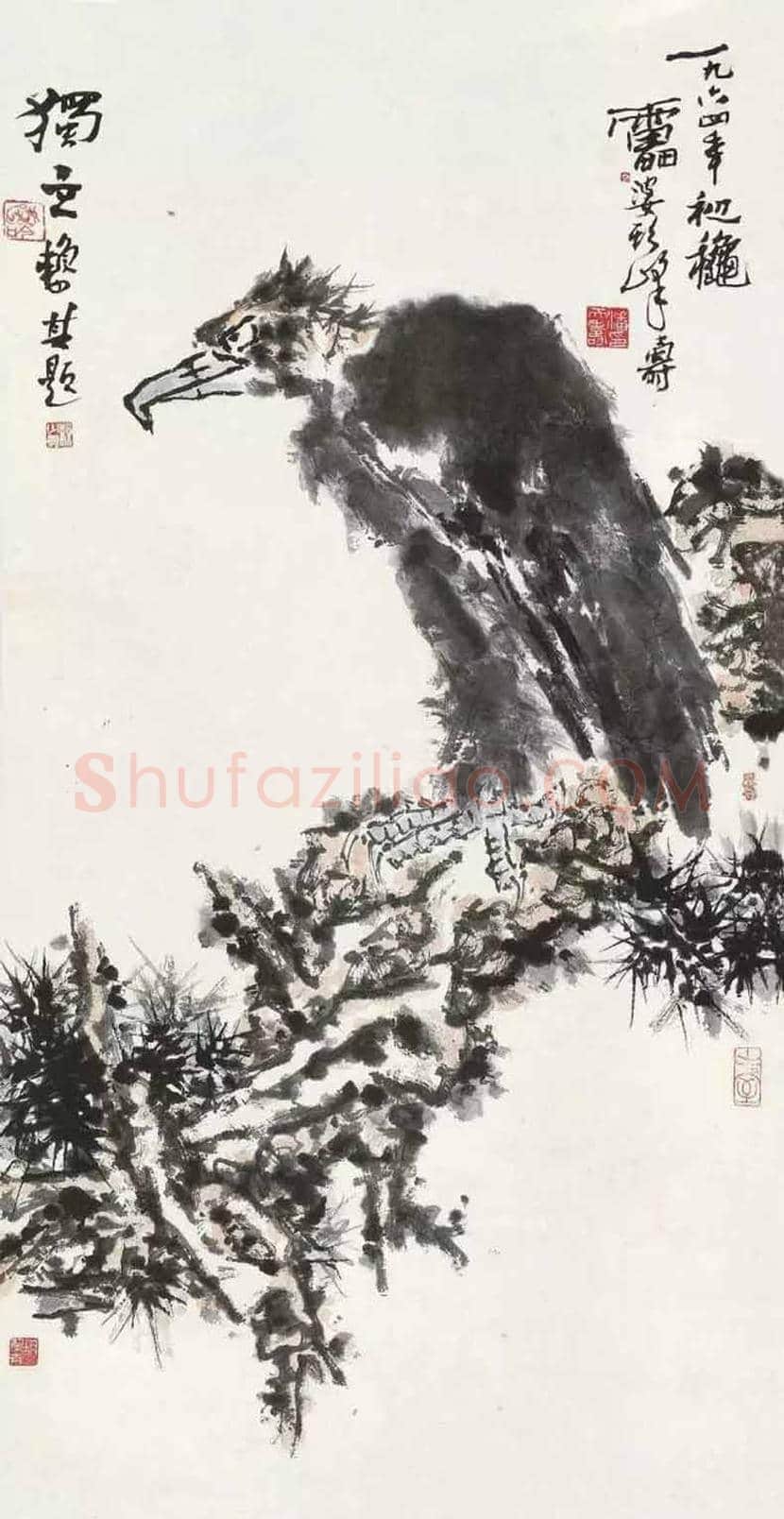 潘天寿笔下的鹰鹫图,一味霸悍! | 书画讲解