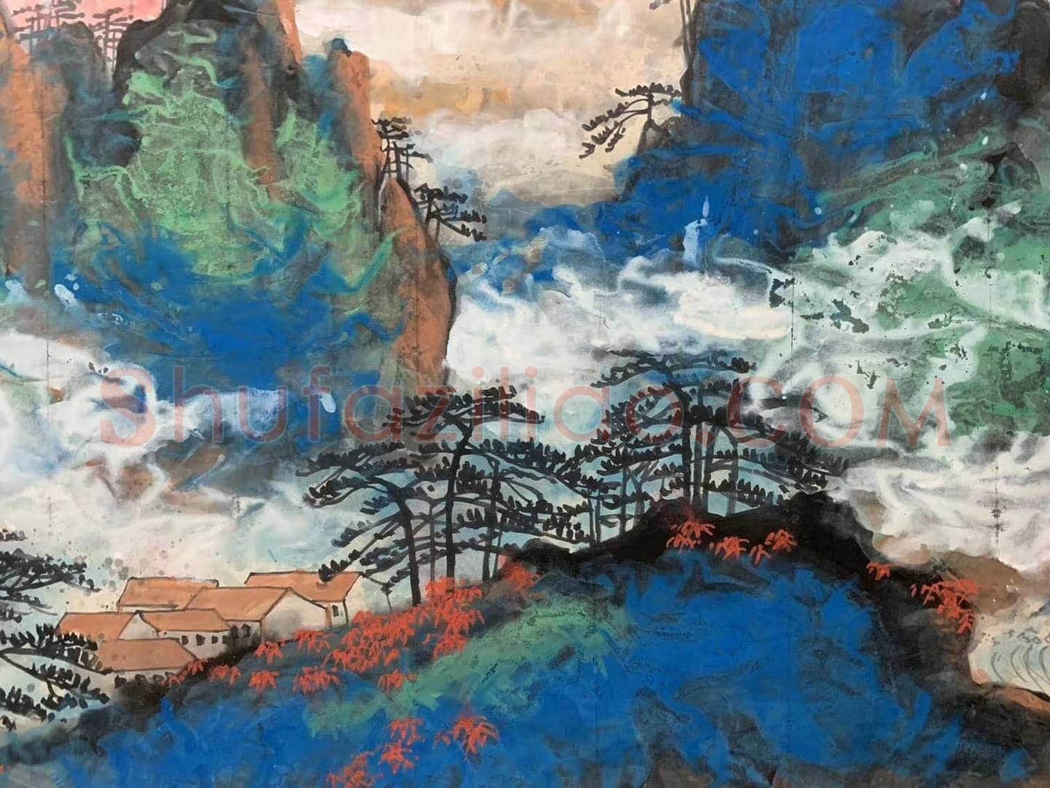 刘海粟《黄山山上万峰奇》，丈二钜制 | 国画图片