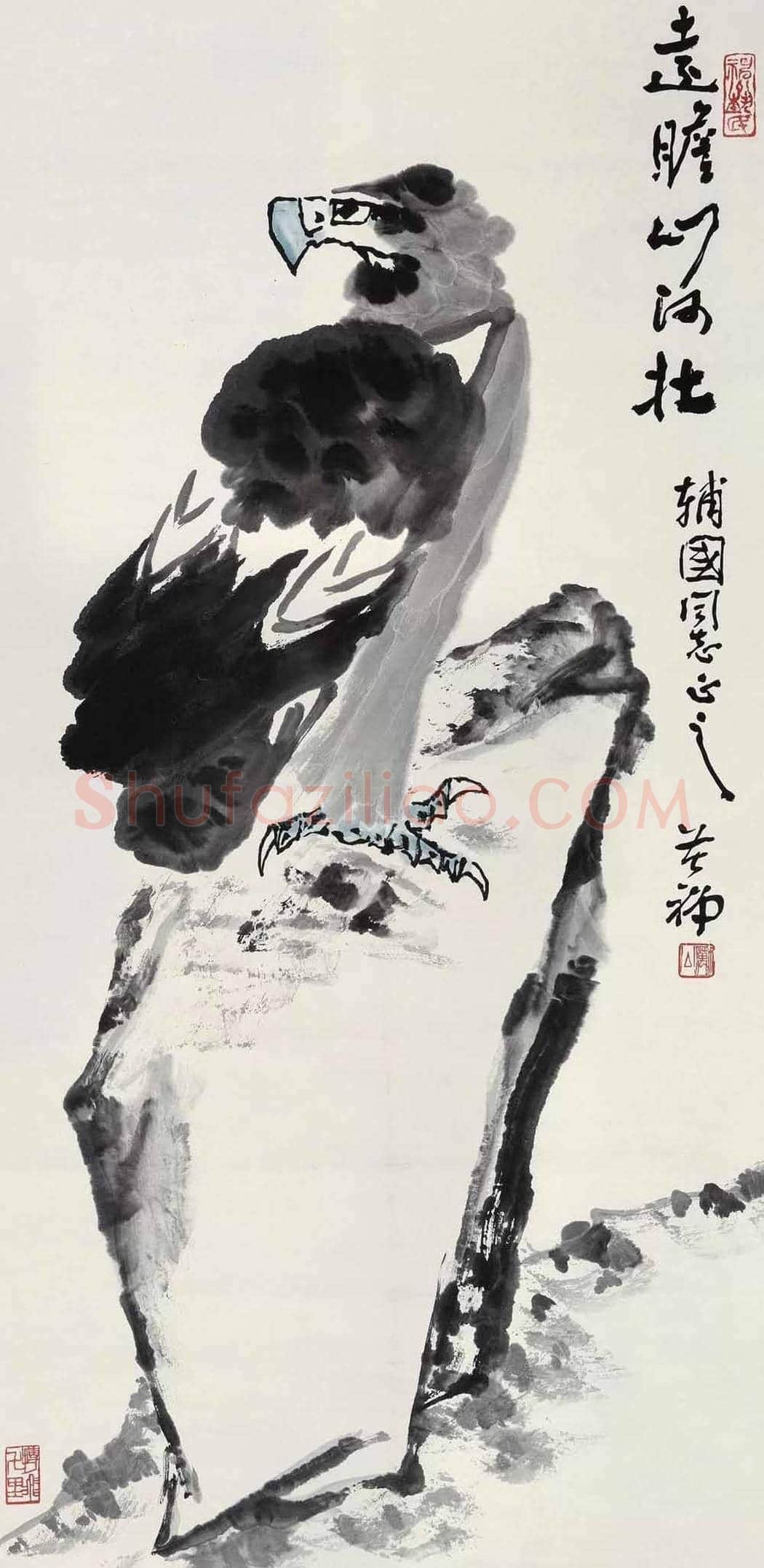 李苦禅作品《远瞻》,英气袭人 | 国画图片
