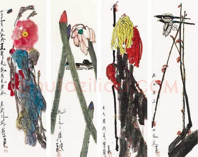 王雪涛等《花鸟四条屏》作品欣赏 | 书画资料
