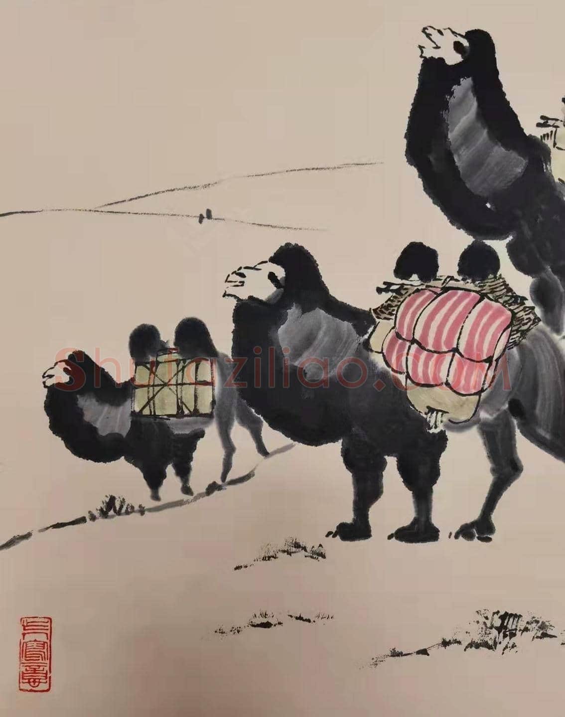 吴作人《戈壁归驼》，精品佳作 | 国画鉴赏
