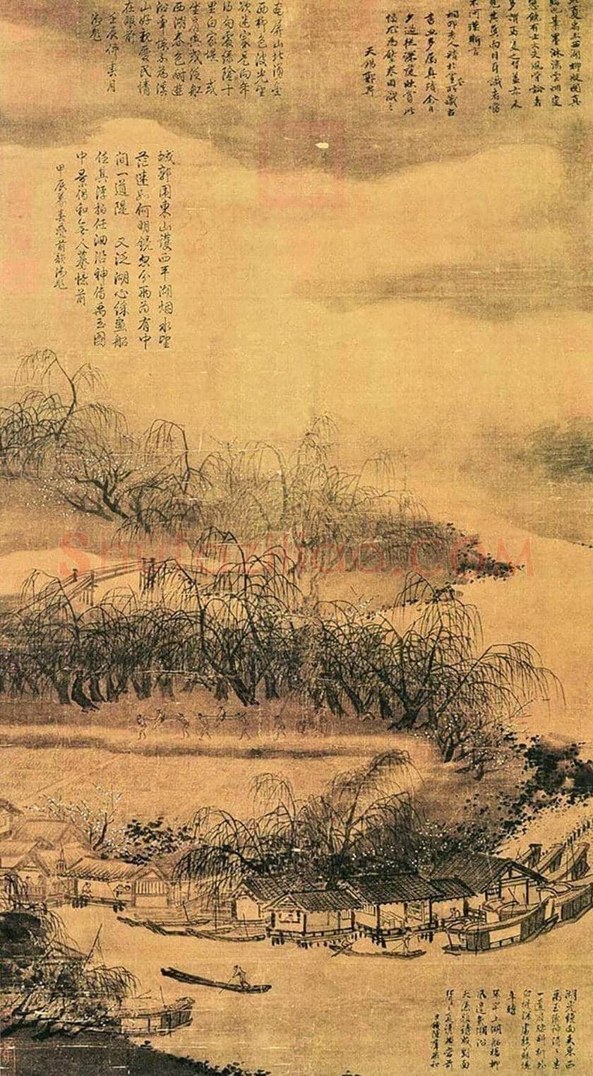 夏圭《西湖柳艇图》欣赏 | 书画学堂