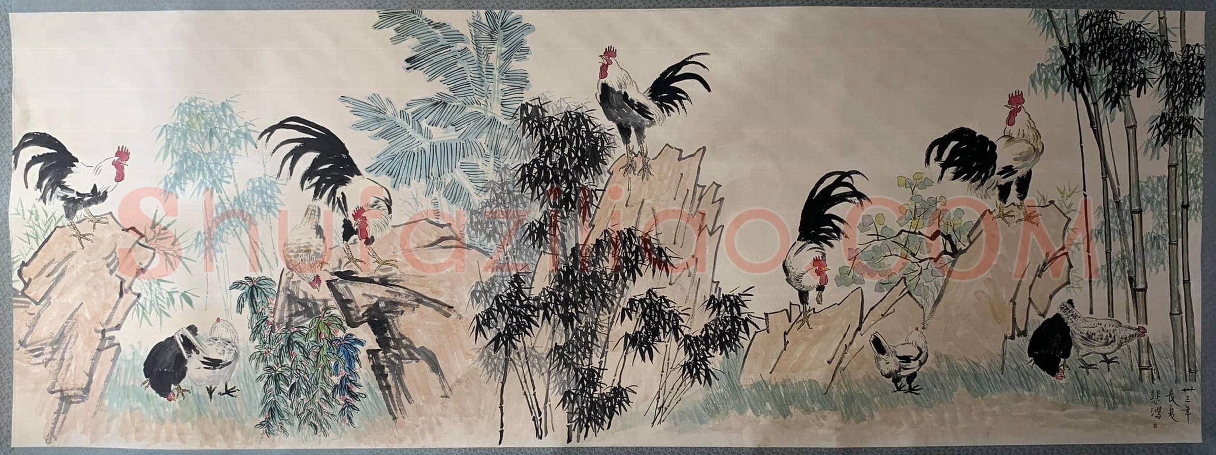 徐悲鸿丈六《大吉图》,其花鸟画领军之作! | 国画作品