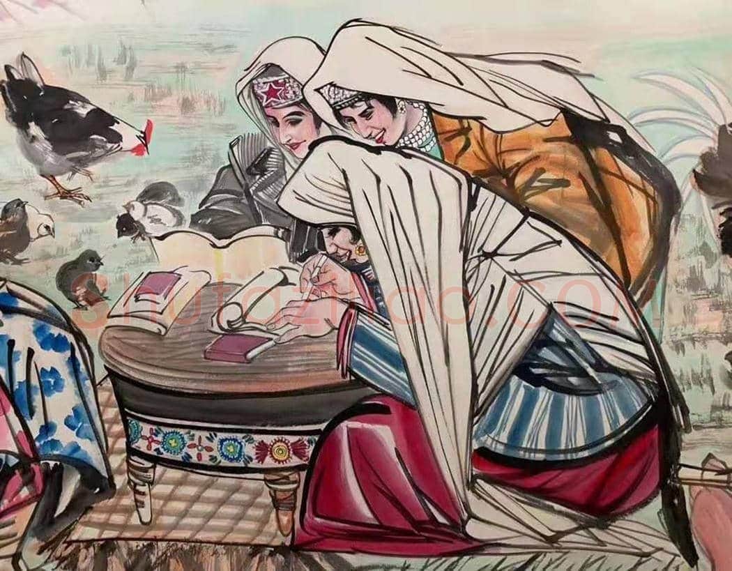 黄胄丈二匹边疆风情人物画,问鼎之作 | 国画赏析
