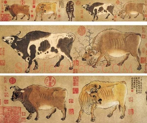 唐朝韩滉《五牛图》:目前所见最早作于纸上的绘画 | 书画常识