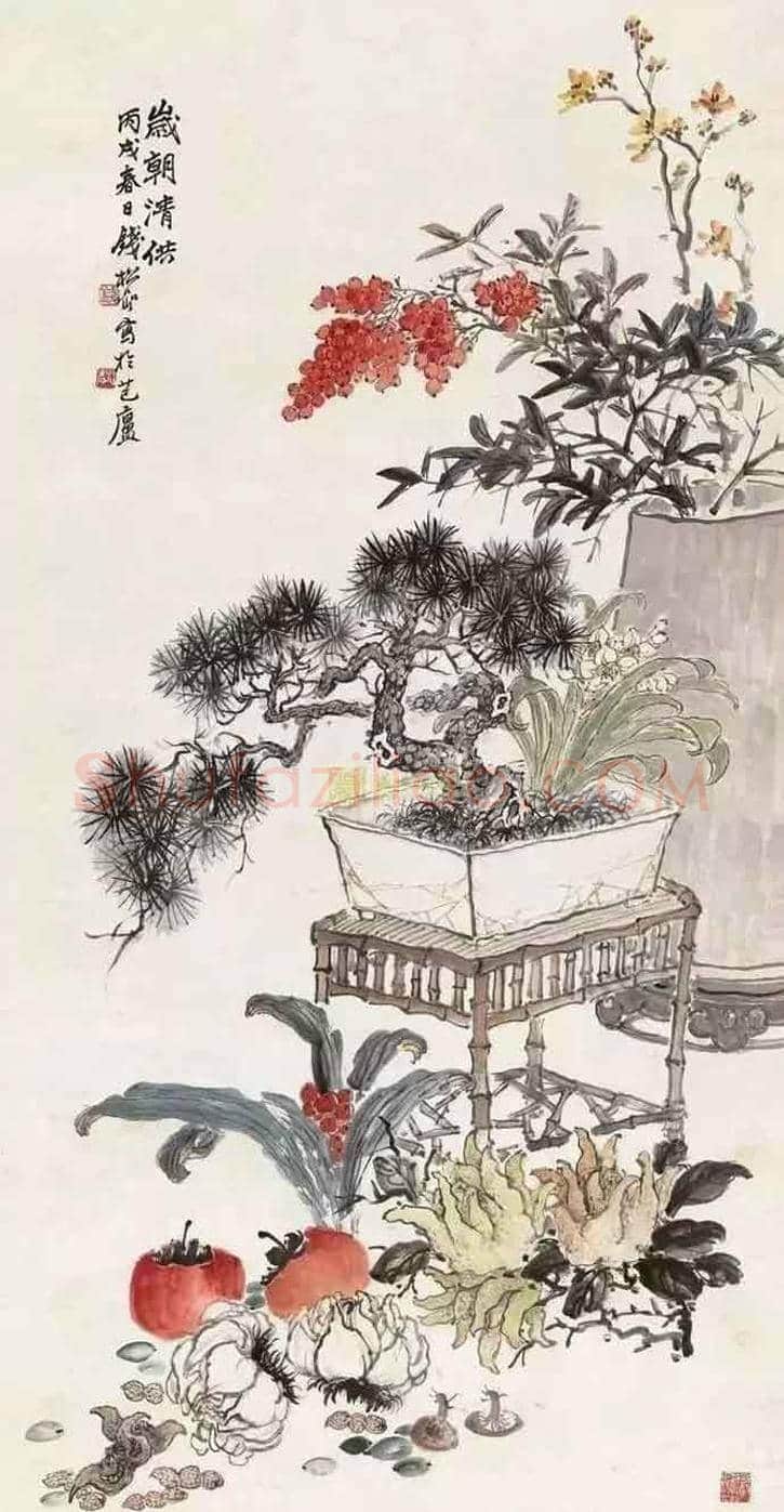 史上最全《岁朝清供图》:潘天寿、张大千、梅兰芳等 | 书画学堂