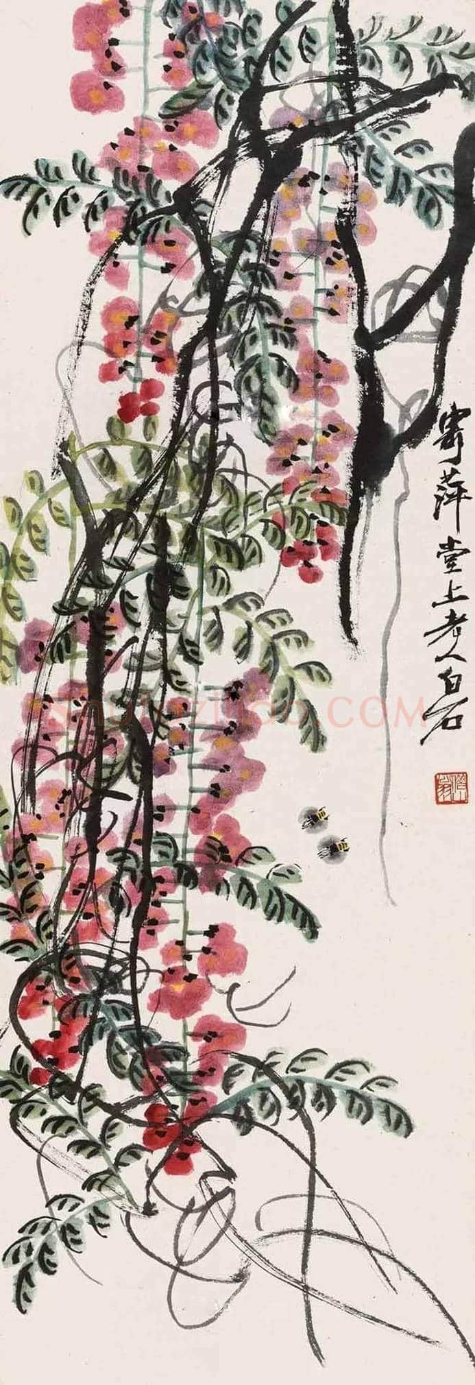 名家笔下的紫藤花，灿若云霞，紫气东来！ | 书画知识
