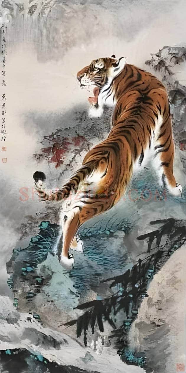 张善孖画虎作品欣赏及拍卖价格 | 书画百科
