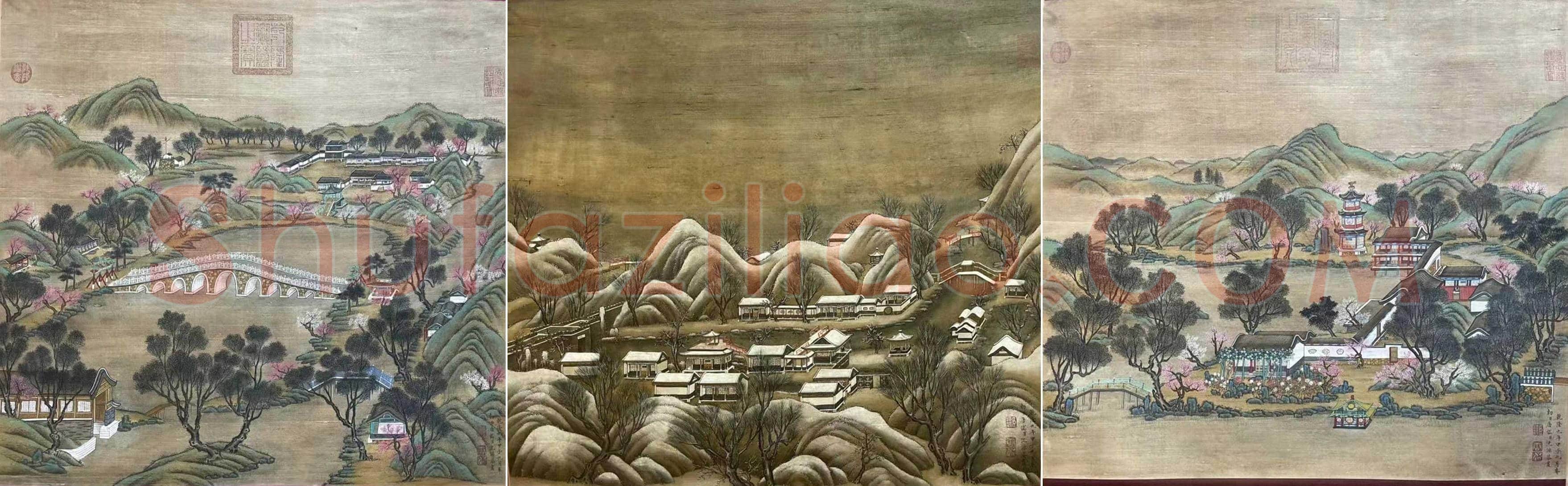 清宫遗珍——唐岱沈源《圆明园三景图》 | 国画欣赏