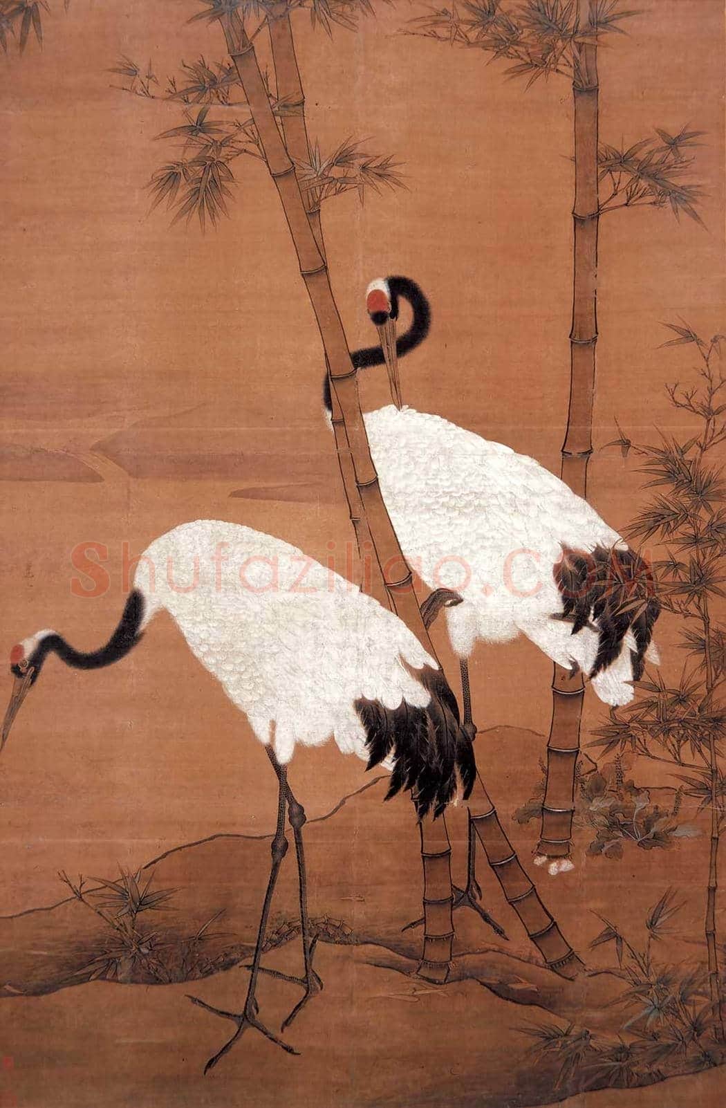 边景昭《竹鹤图》轴欣赏 | 著名国画鉴赏