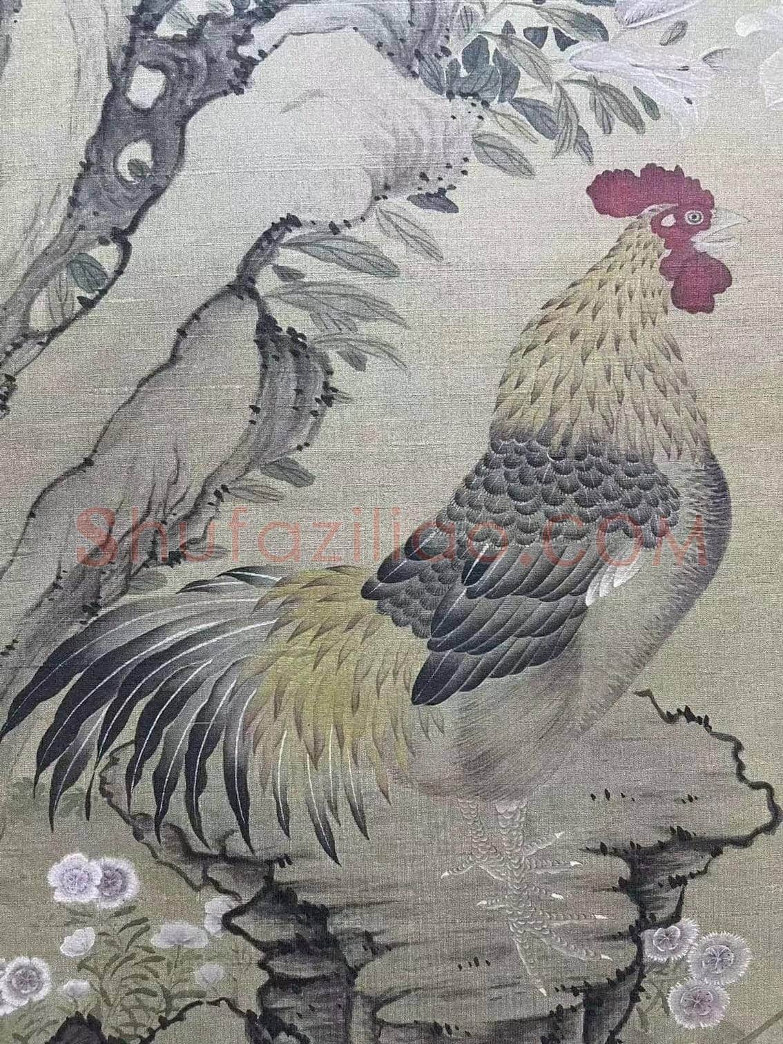 思接千载——清宫旧藏余省《榴下雄鸡图》 | 国画赏析