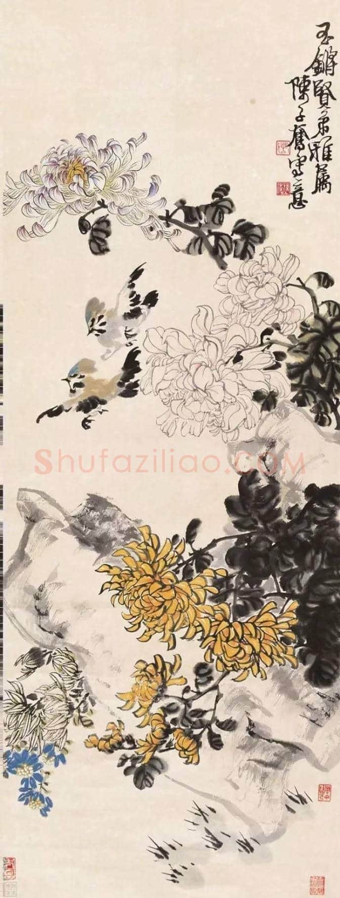 近现代名家画菊48幅！（值得收藏） | 书画知识