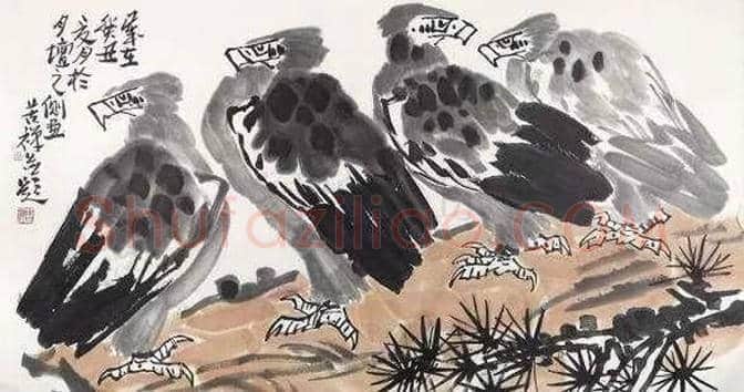 齐白石、李苦禅师徒二人画鹰，各有千秋！ | 书画资料