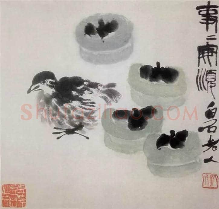 齐白石画笔下的柿子，事事如意 | 书画常识