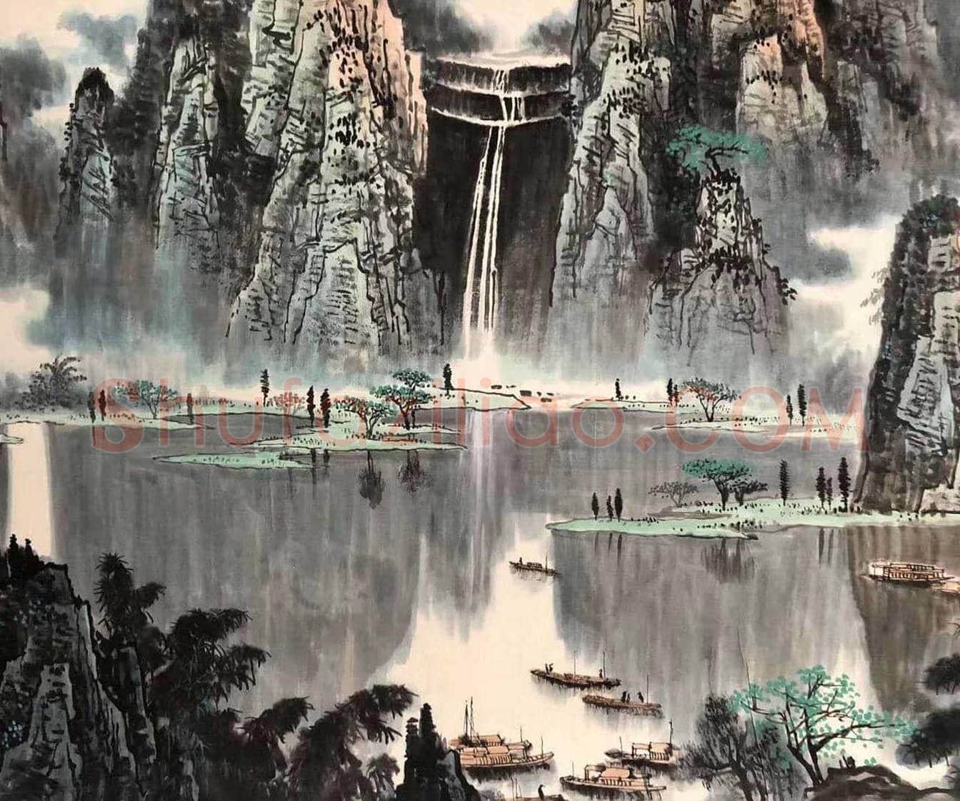 白雪石代表作《漓江山水》,丈六颠峰巨作 | 国画鉴赏