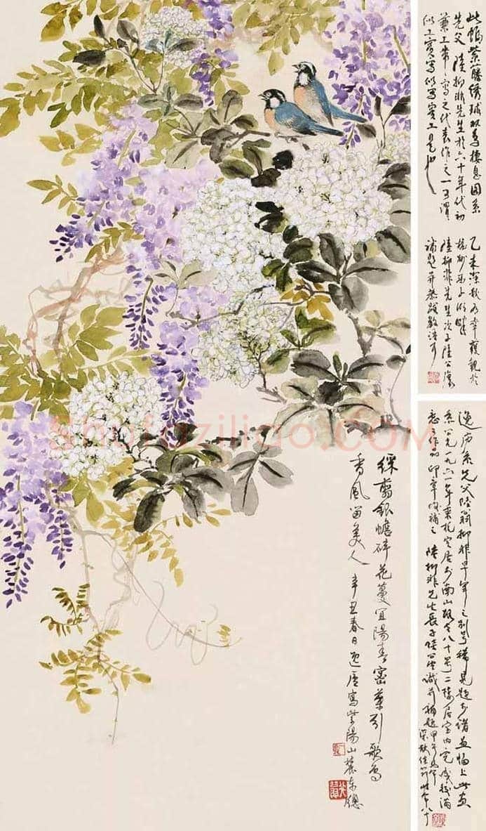 名家笔下的紫藤花，灿若云霞，紫气东来！ | 书画知识