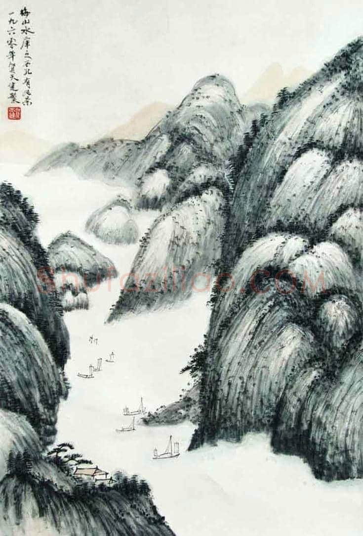 贺天健山水画欣赏 | 书画知识