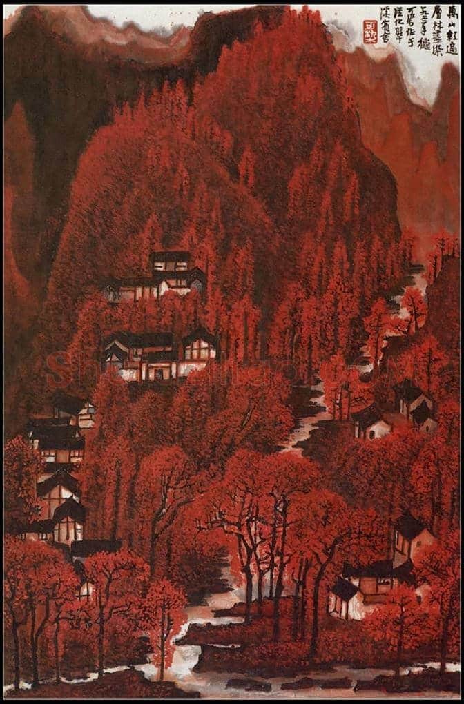 李可染代表作《万山红遍》 | 书画资料