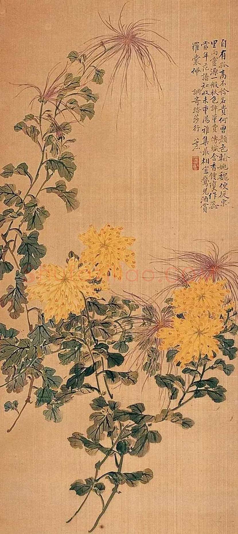吴笠仙菊花作品欣赏 | 书画百科