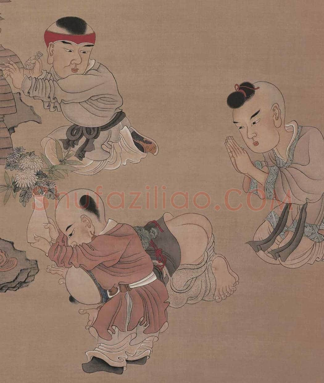 陈洪绶《戏婴图》 欣赏 | 传世国画赏析