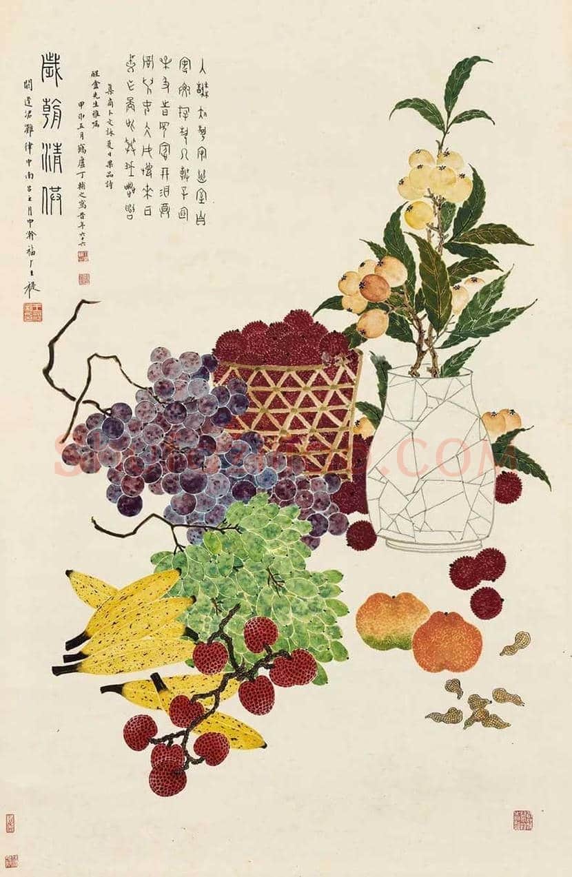 丁辅之国画水果欣赏 | 书画百科