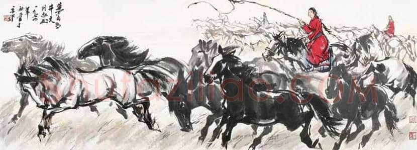 黄胄 《牧马图》欣赏 | 书画学堂
