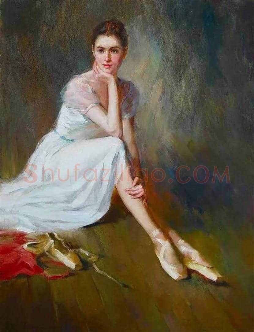凯文·雷画中的舞女，体现一种静谧的美！ | 书画文摘