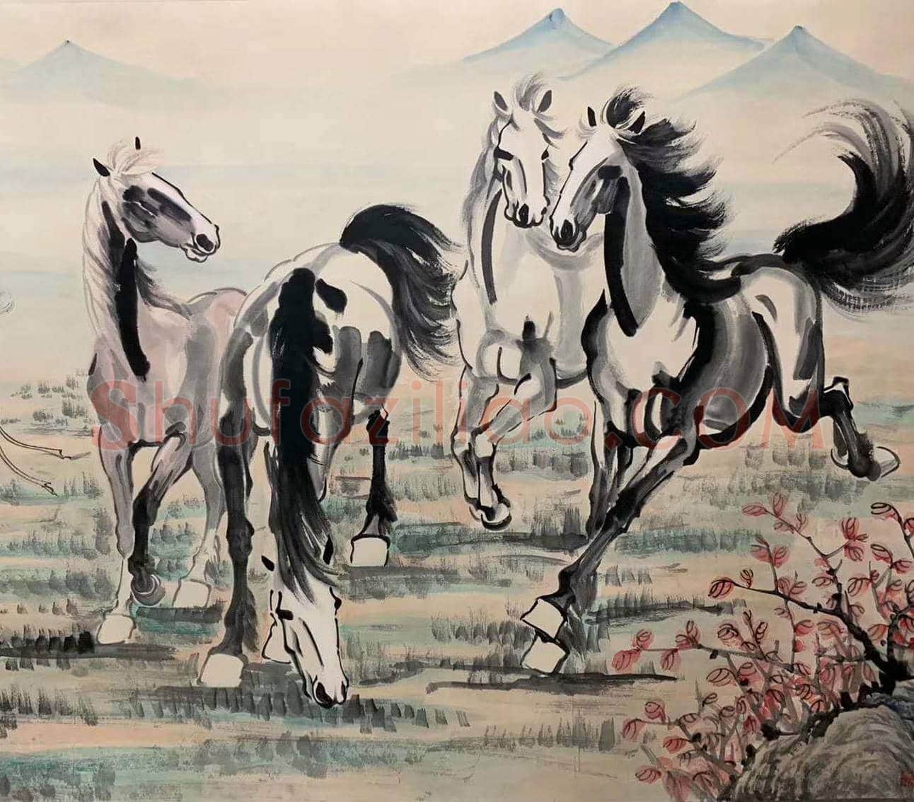 殿堂级绝珍巨作——徐悲鸿《钟馗群马图》 | 国画作品