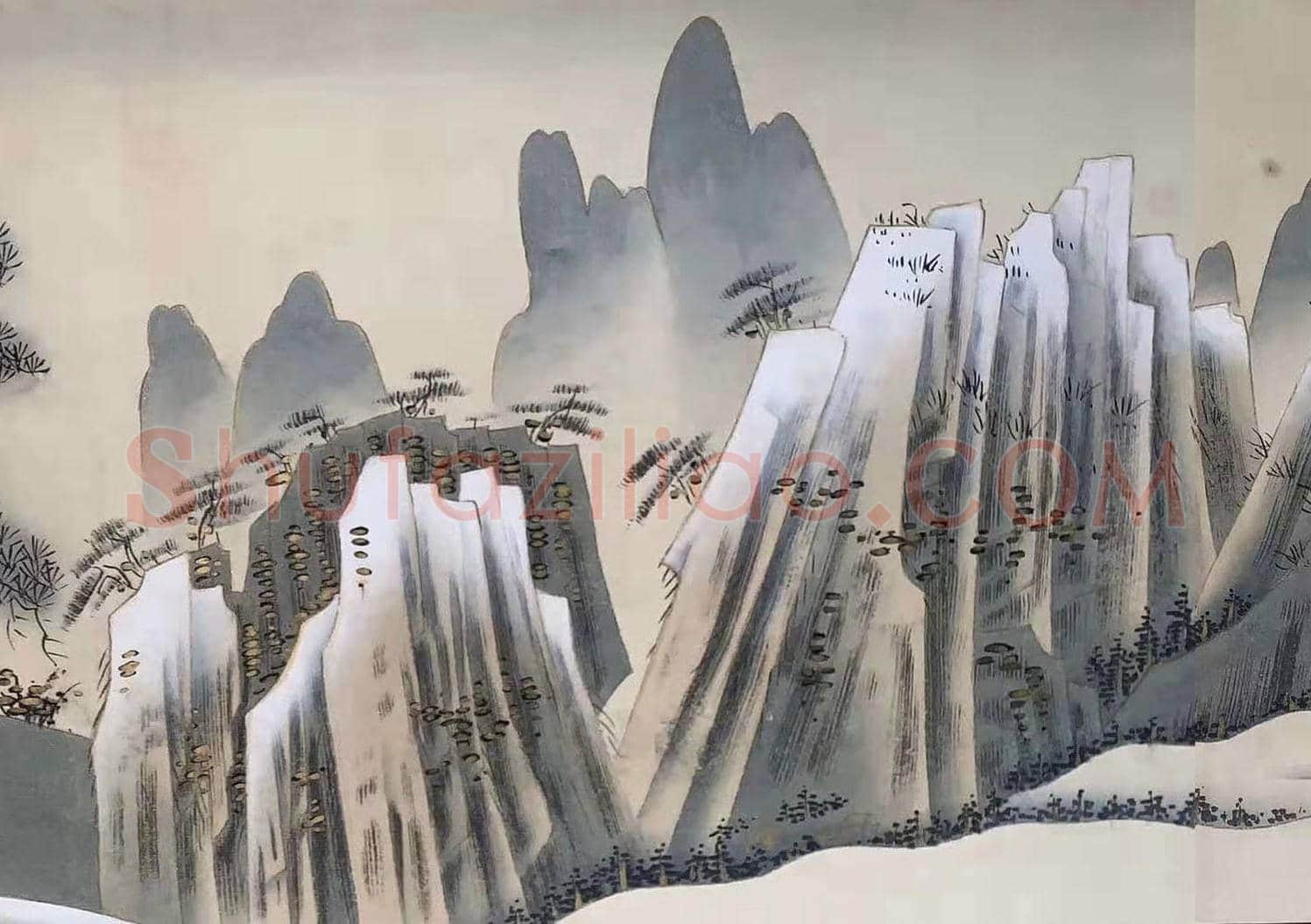雪景巨制——张大千《杖策揽胜图》 | 国画欣赏
