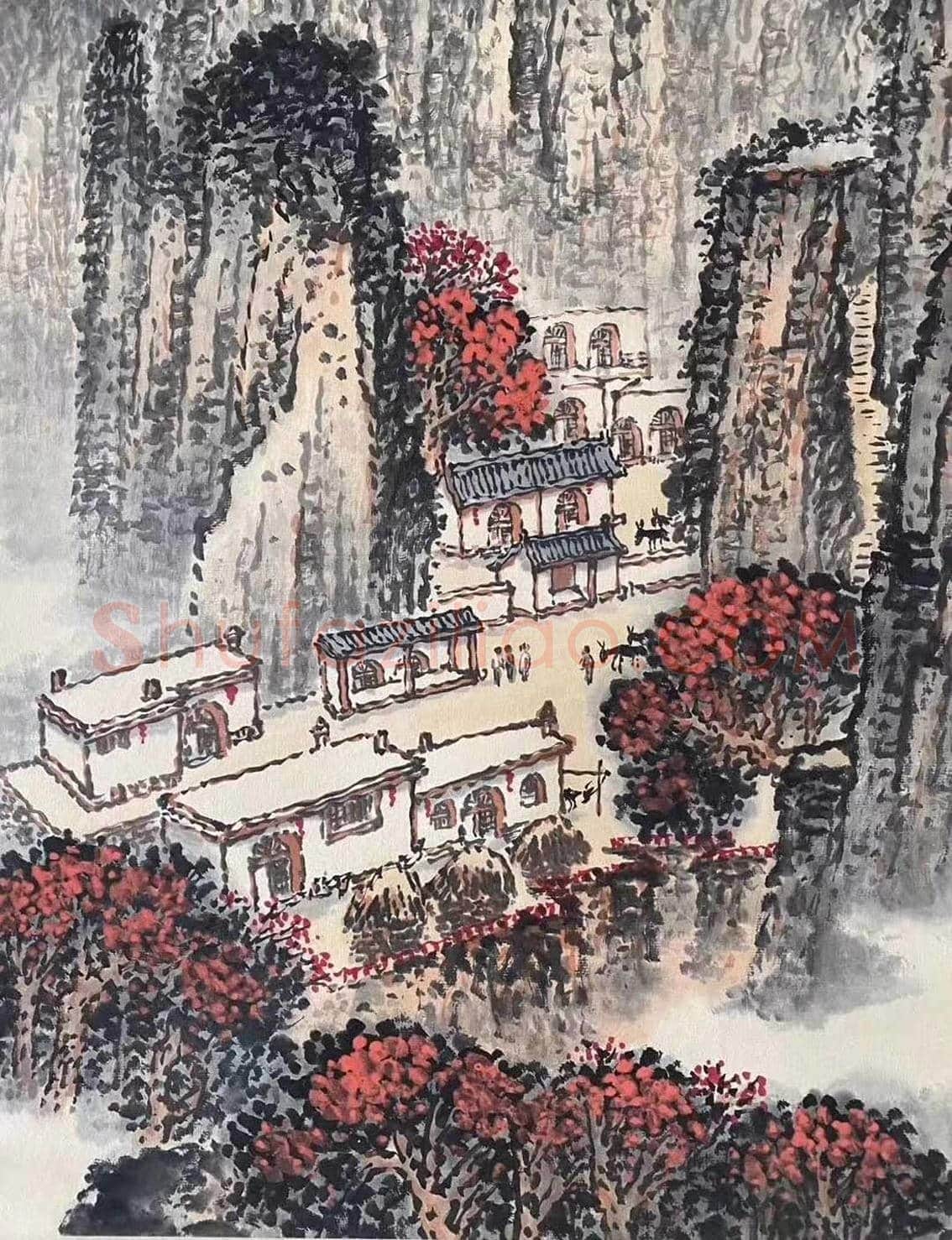 钱松岩作品《陕北高秋》，精品佳构 | 国画欣赏