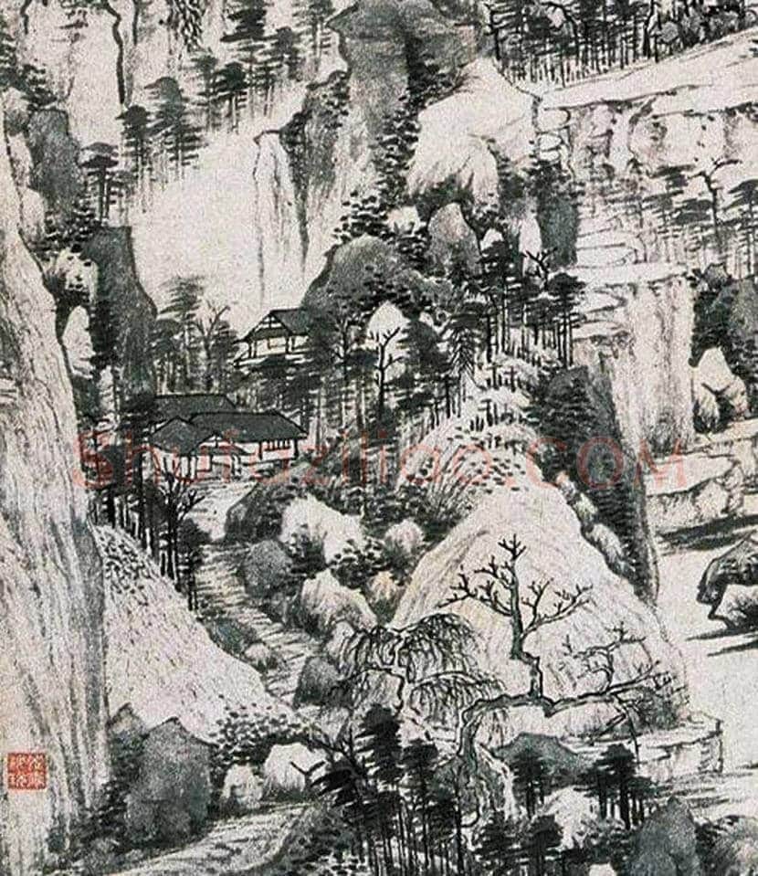 王鉴作品《秋林山色》欣赏 | 书画百科