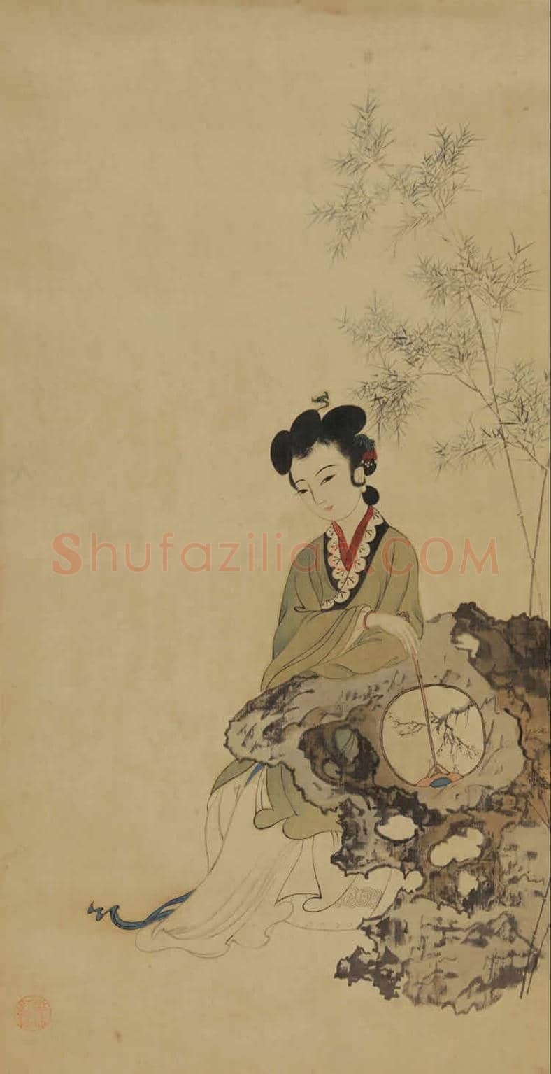 溥儒国画作品《双美图 》，仕女画中的精品 | 国画作品