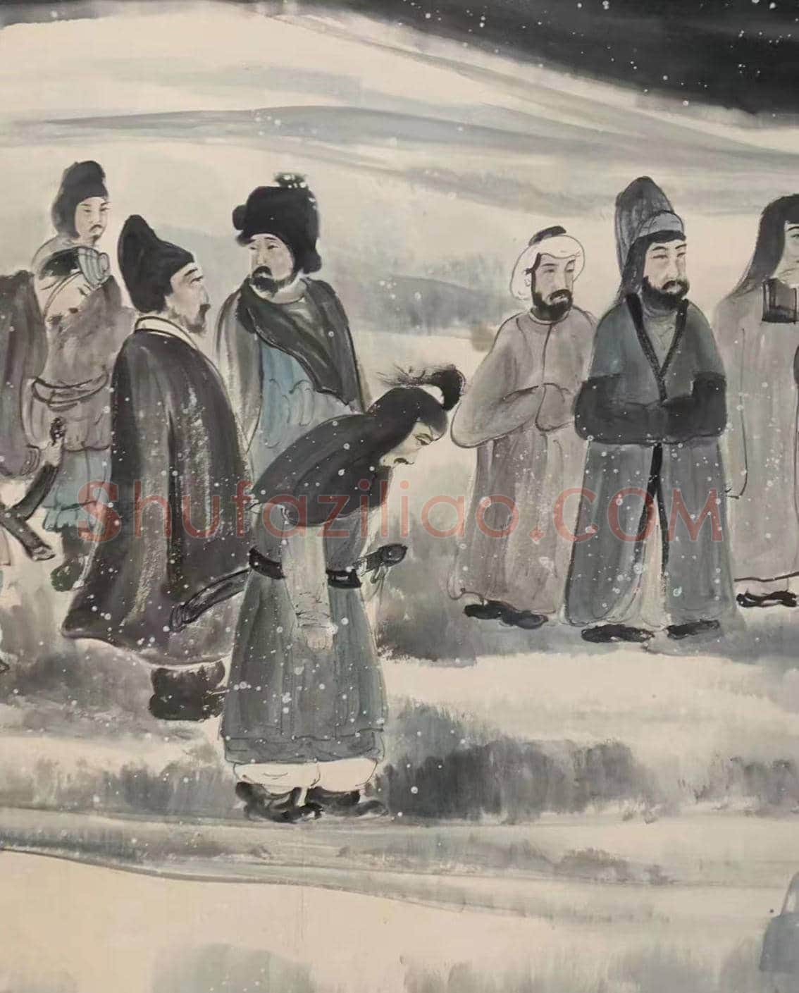 傅抱石史诗级巨制《苏武牧羊图》，震撼首呈 | 国画作品