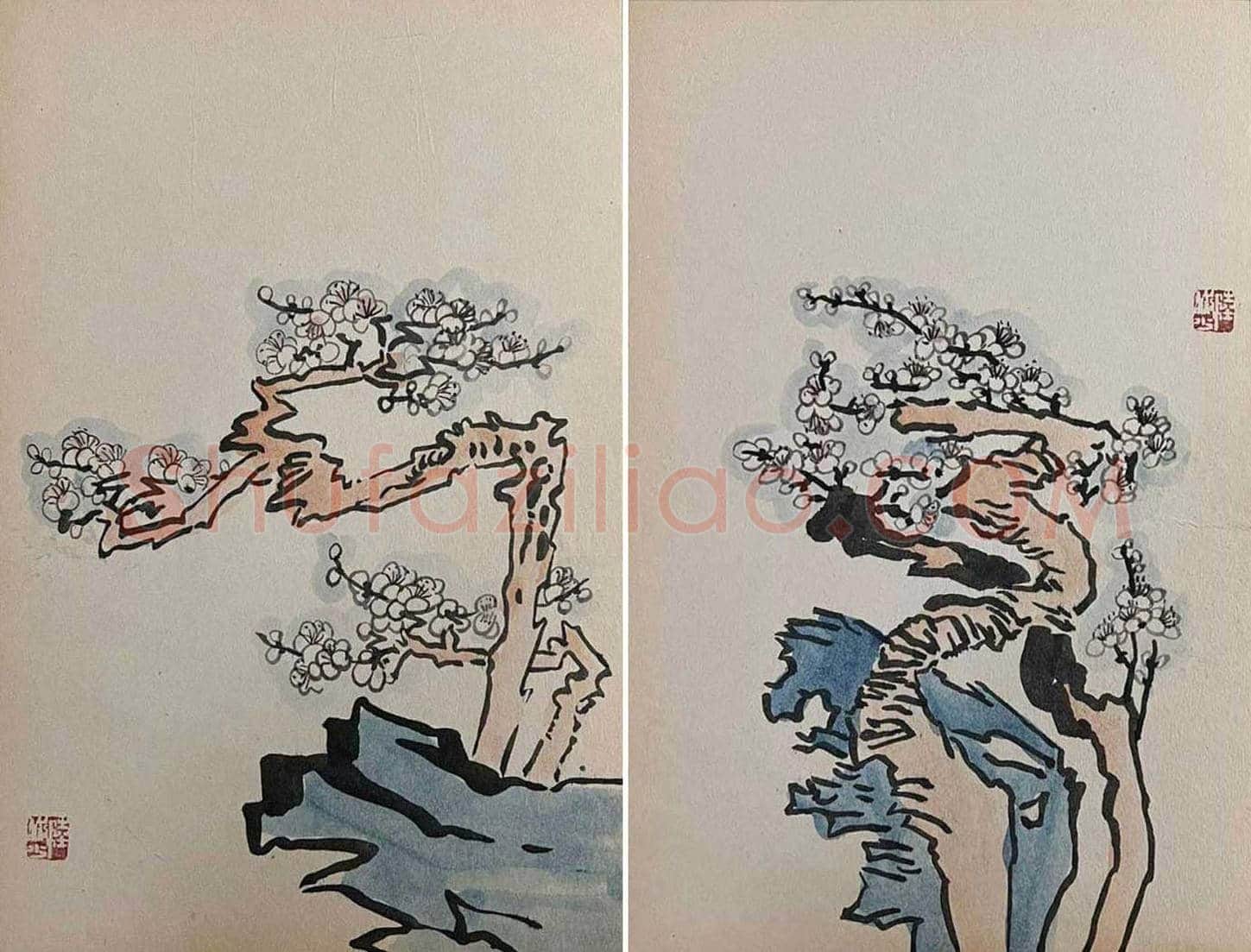梅香四溢——陆俨少《梅石图》册页 | 国画鉴赏