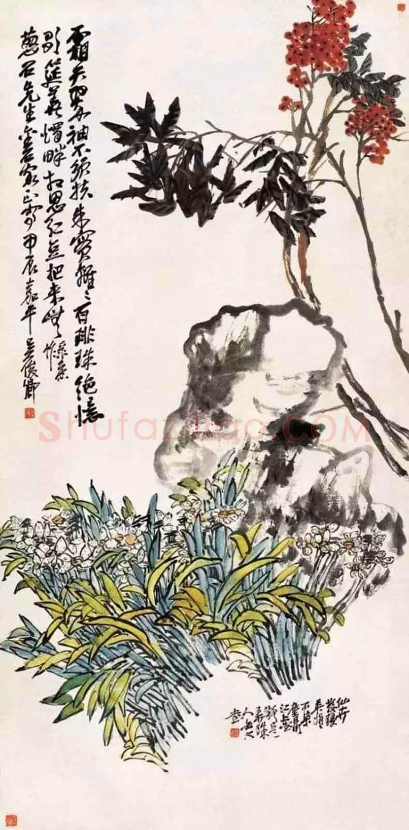 吴昌硕笔下的水仙，淡雅又清香四溢 | 书画科普