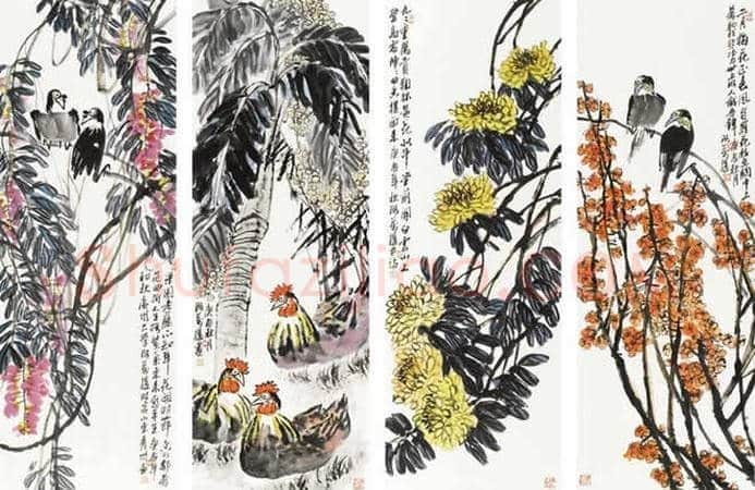 王雪涛等《花鸟四条屏》作品欣赏 | 书画资料