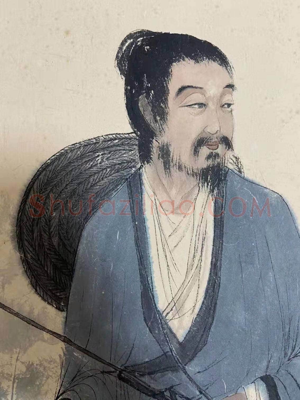 傅抱石《屈原先生小像》,首度面世 | 国画作品