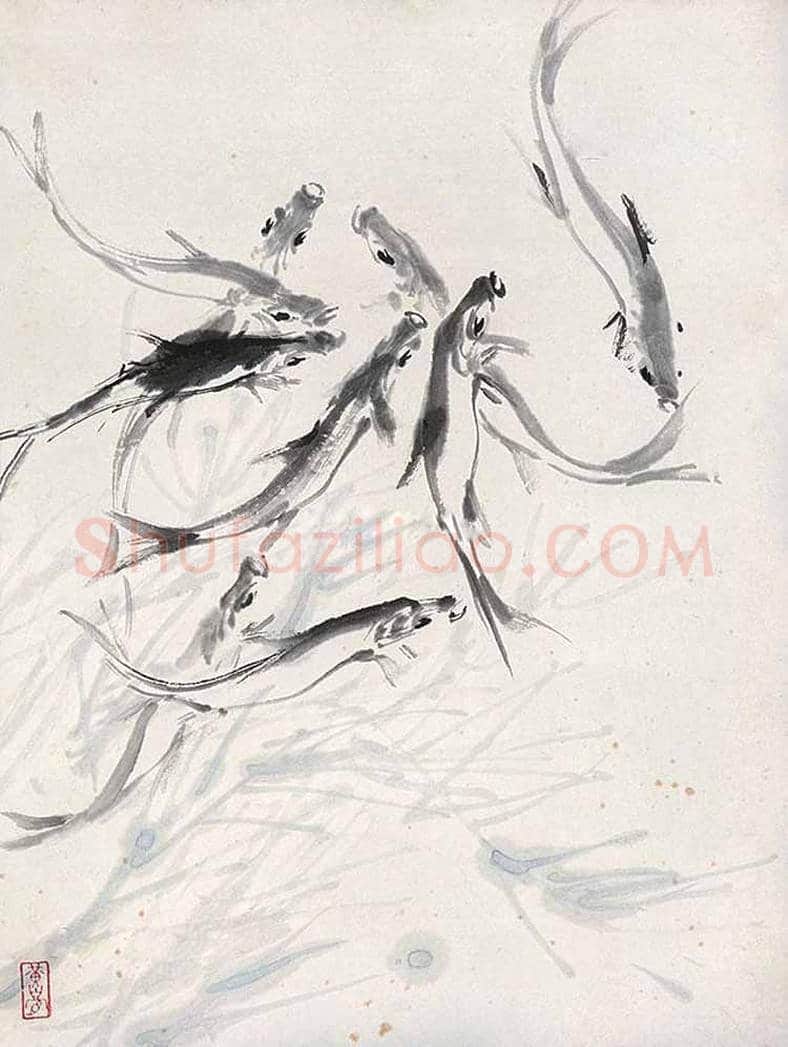 黄胄画鱼作品欣赏 | 书画科普