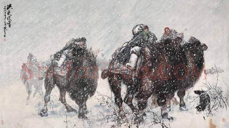 黄胄作品《洪荒风雪》赏析 | 书画讲解