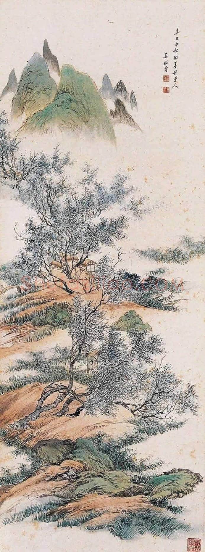 吴镜汀山水画欣赏 | 书画知识
