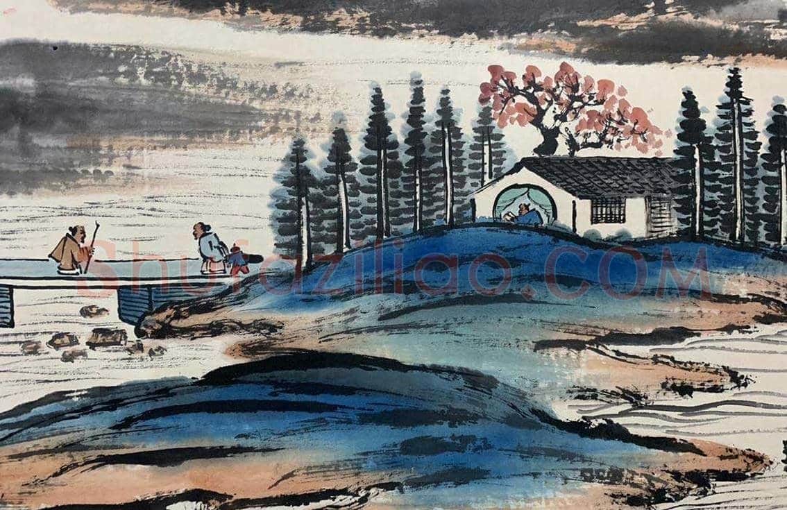 稀世首呈——齐白石山水画《桃花岛》 | 国画鉴赏