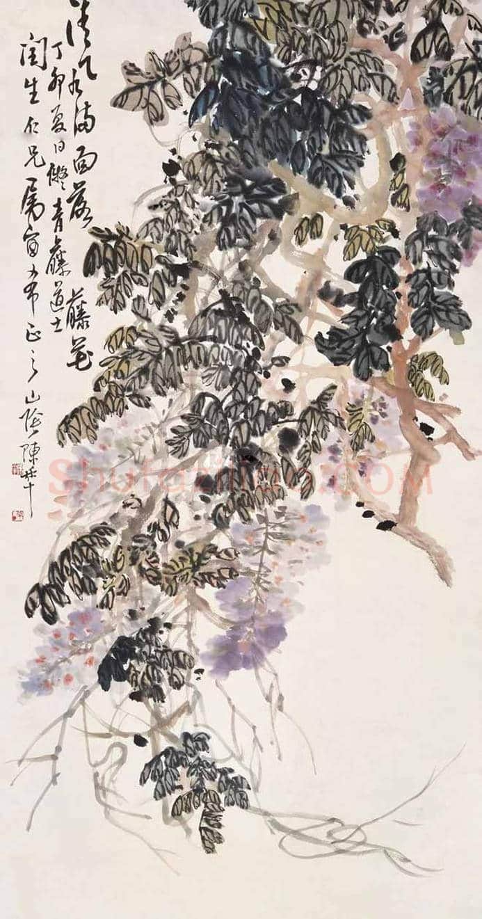 名家笔下的紫藤花，灿若云霞，紫气东来！ | 书画知识
