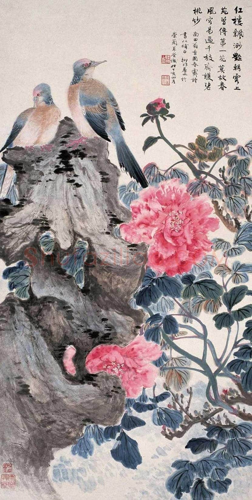 陆抑非牡丹作品欣赏 | 书画科普