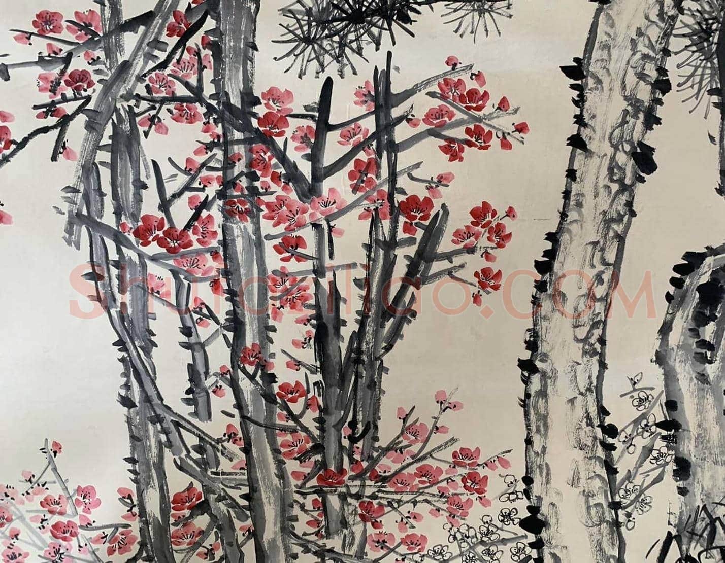 吴昌硕丈六巨制花鸟画,首度面世 | 国画图片